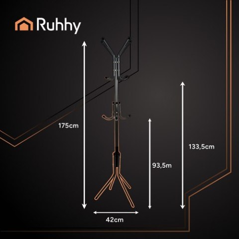 Wieszak stojący 170cm - czarny Ruhhy 26362