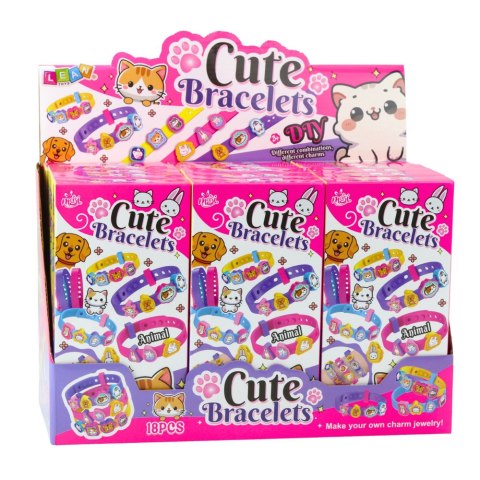 Zestaw Bransoletek DIY Zawieszki Zwierzątka 4 Bransoletki Regulowane