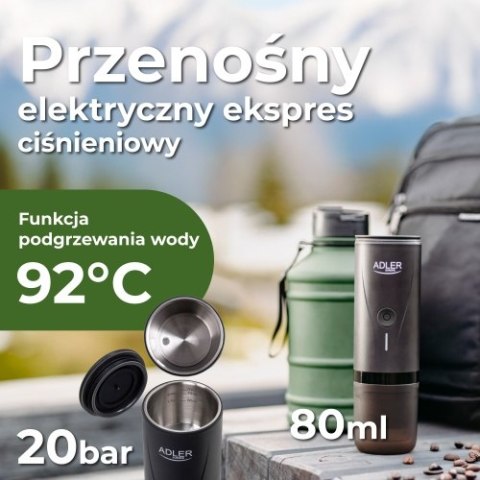AD 4400 Ekspres przenośny do kawy | bateriia 7500mah | ciśnienie 20 bar | zasilanie usb