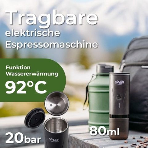 AD 4400 Ekspres przenośny do kawy | bateriia 7500mah | ciśnienie 20 bar | zasilanie usb