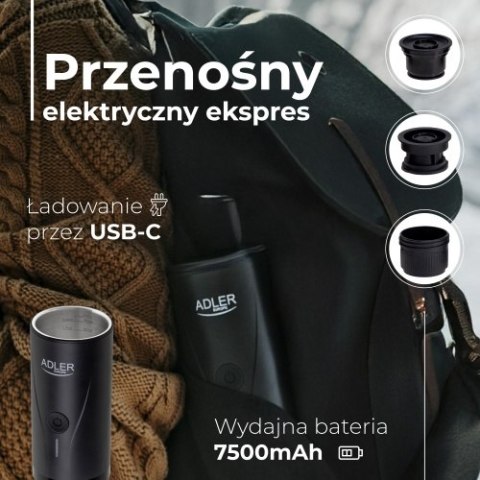 AD 4400 Ekspres przenośny do kawy | bateriia 7500mah | ciśnienie 20 bar | zasilanie usb