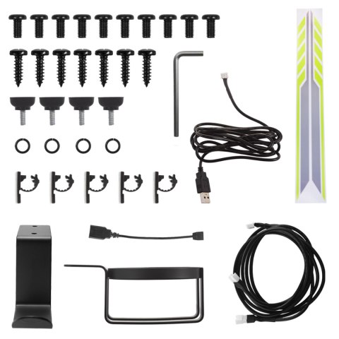 Biurko gamingowe NanoRS, czarne z uchwytem na słuchawki i kubek, podświetlenie RGB, max. 75kg, wymiary 1200x600x750mm, RS102