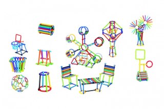 Klocki patyczki 360 elementów w pudełku