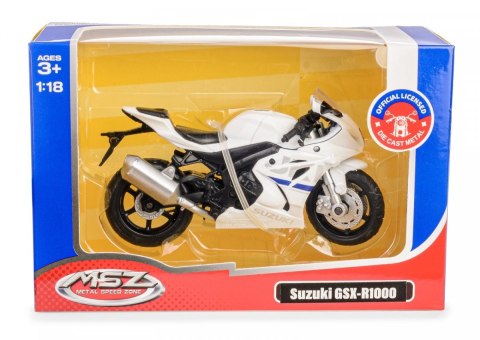 Motocykl 1:18 suzukix sti 20 gsx-r1000 biały