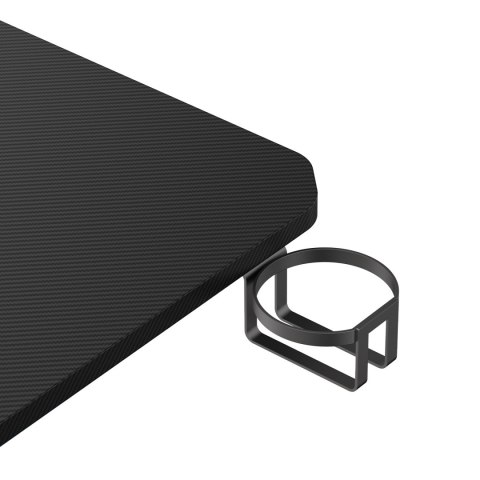Biurko gamingowe NanoRS, czarne z uchwytem na słuchawki i kubek, max. 75kg, wymiary 1200x600x750mm, RS101