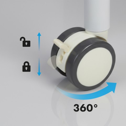 Mobilna tablica suchościeralna Ergo Office, orientacja pionowa, biała, jednostronna, z półką, wymiary tablicy 1190x790mm, ER-305