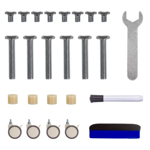 Mobilna tablica suchościeralna Ergo Office, orientacja pozioma, biała, jednostronna, z półką, wymiary tablicy 1190x790mm, ER-306