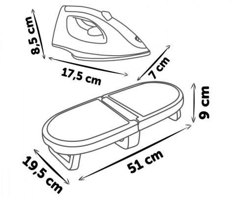 Składany stół do prasowania minitefal