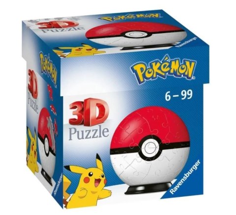 Puzzle 54 elementy 3d kula, pokemon czerwona