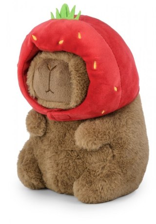 Maskotka kapibara truskawkowa czapka 20 cm