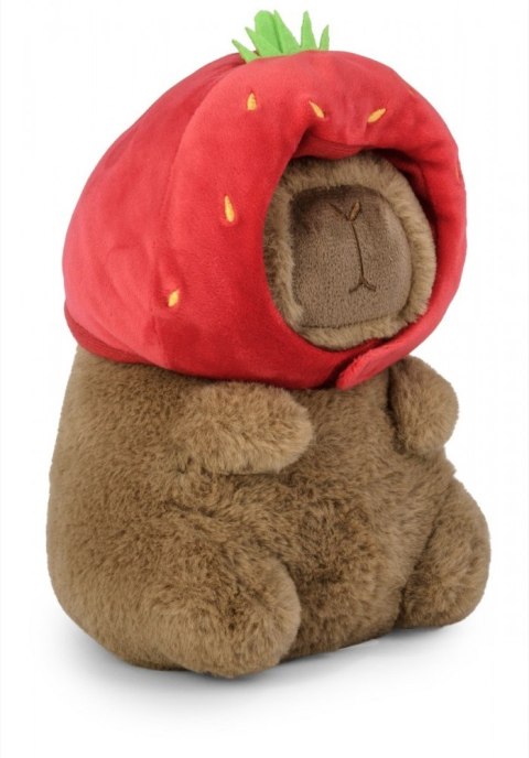 Maskotka kapibara truskawkowa czapka 20 cm