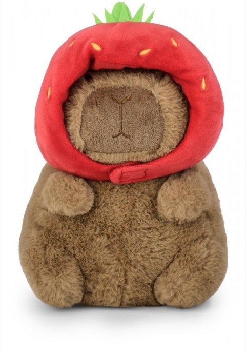 Maskotka kapibara truskawkowa czapka 20 cm