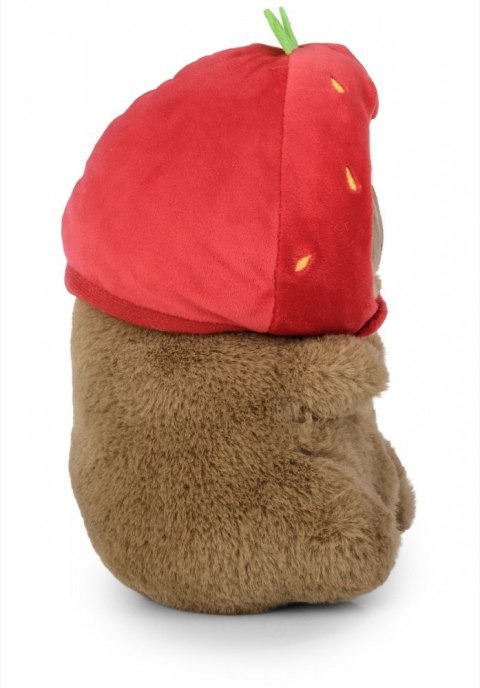 Maskotka kapibara truskawkowa czapka 20 cm