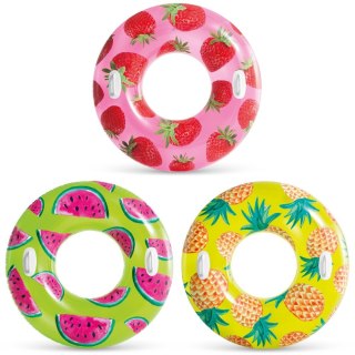 Koło dmuchane do pływania o średnicy 107 cm z uchwytami INTEX 56261 mix kolorów