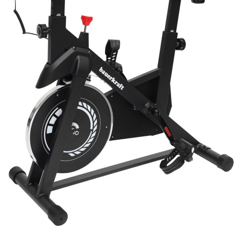 Rower treningowy cardio domowy stacjonarny Bauerkraft koło zamachowe 4kg biały