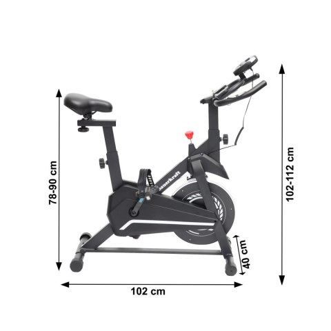Rower treningowy cardio domowy stacjonarny Bauerkraft koło zamachowe 4kg biały