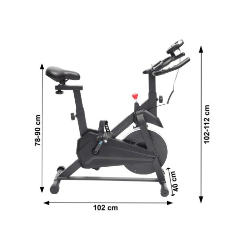 Rower treningowy cardio domowy stacjonarny Bauerkraft koło zamachowe 4kg szary