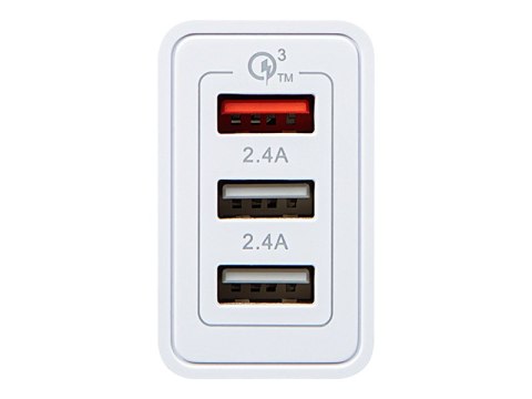 76-027# Ładowarka sieciowa gniazdousbx2 + usb qc 30w