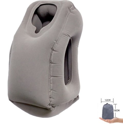 DA413A Pompowana poduszka podróżna szara