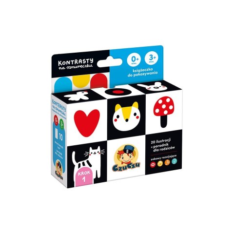 Książeczka kontrasty na sznureczku 0m+