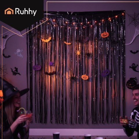 Kurtyna dekoracyjna 2x1m czarna Ruhhy 26172