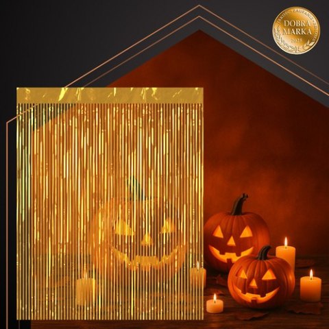 Kurtyna dekoracyjna 2x1m złota Ruhhy 26173