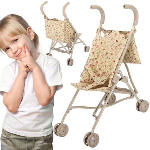 WOOPIE ROYAL Wózek Spacerówka Dla Lalek w Kwiatki