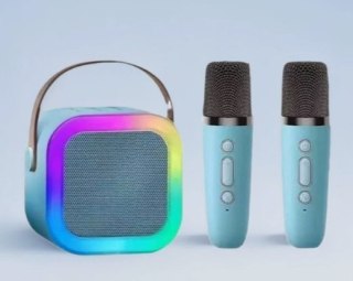ZS55B Zestaw karaoke bluetooth głośnik + 2x mikrofon niebieski