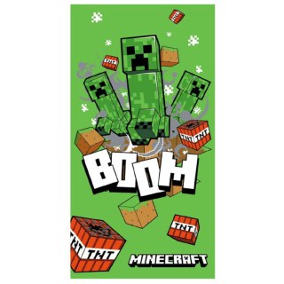 Ręcznik bawełniany 70x140 Minecraft Boom zielony