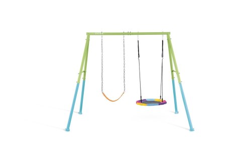 Solidna kolorowa huśtawka ogrodowa 2 funkcje pas i bocianie gniazdo Intex 44125