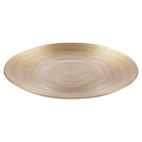 Talerz obiadowy płaski płytki duży szklany złoty 28 cm