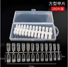 DA425A Miękkie tipsy żelowe pod żel 240szt. kwadrat