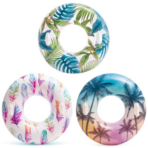 Dmuchane koło do pływania o średnicy 97 cm z uchwytami INTEX 58263 mix wzorów