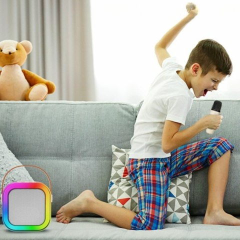 ZS55A Zestaw karaoke bluetooth głośnik + 2x mikrofon różowy