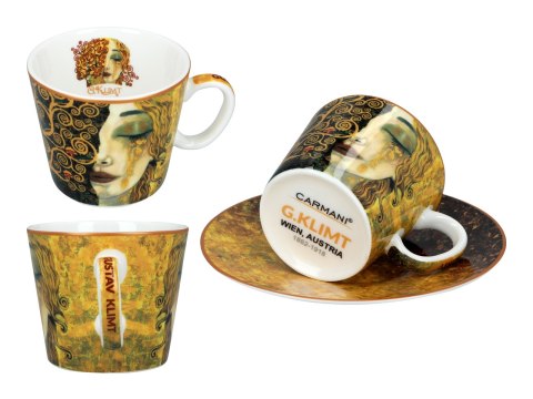 Kpl. 2 filiżanek espresso - G. Klimt, Złote łzy (białe i czarne tło) (CARMANI)