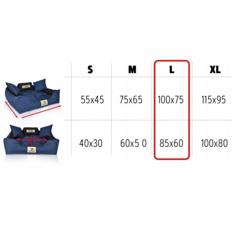 Legowisko 80 x 60 // 100 x 75 Ciemno szare