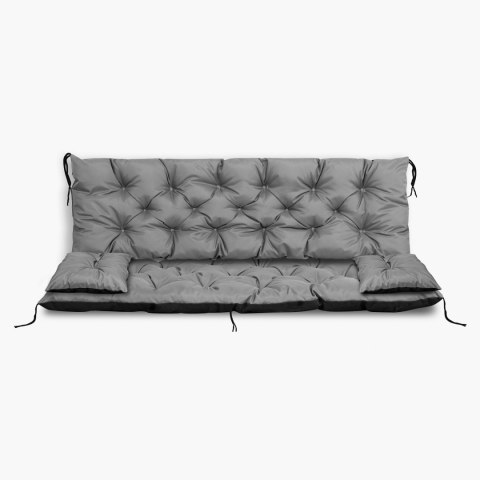 Zestaw ogrodowy szary 180x60x50cm + 2 poduszki 42x42 cm