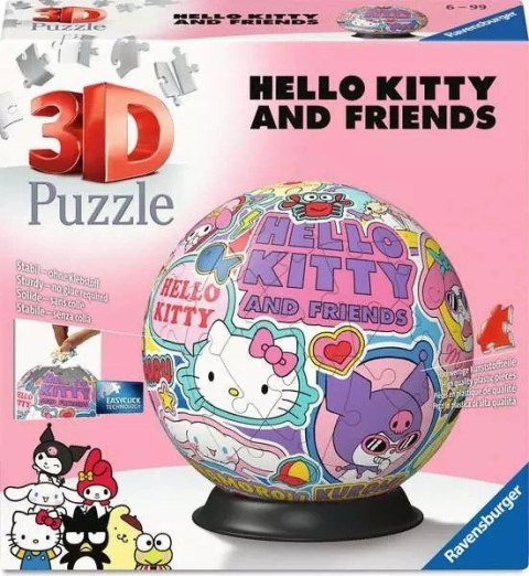 Puzzle 3d kula 72 elementy hello kitty