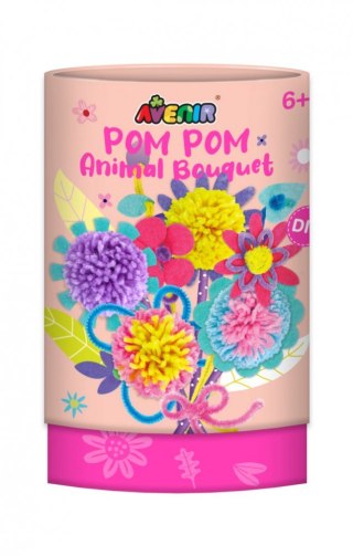 Zestaw kreatywny pom pom bukiet z pomponami - kwiaty