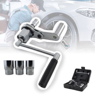 Klucz dynamometryczny w walizce z nasadkami w zestawie komplet wandamowo-chromowy