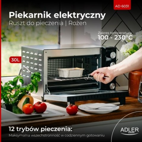 AD 6031 Piekarnik elektryczny 30l | ruszt do pieczenia | rożen