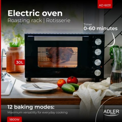 AD 6031 Piekarnik elektryczny 30l | ruszt do pieczenia | rożen