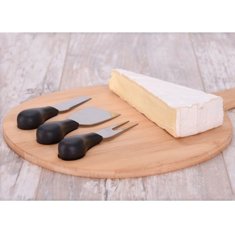 Deska do krojenia bambusowa do serwowania serów sera z nożami