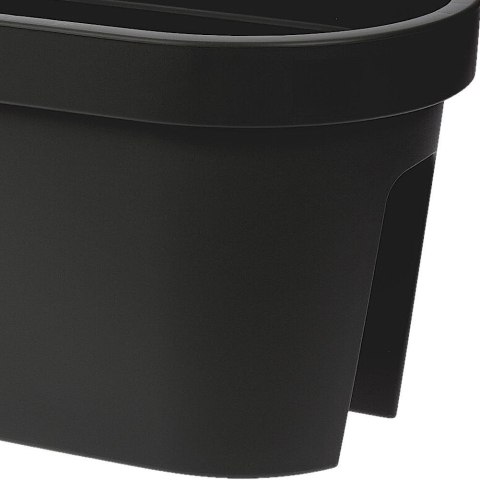 Doniczka na balustradę / skrzynka na rośliny zawieszana balkonowa czarna 59 cm