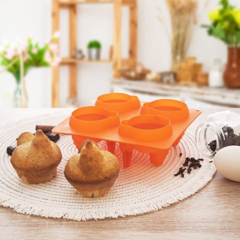 Forma do ciastek i pralin silikonowa pomarańczowa kurka