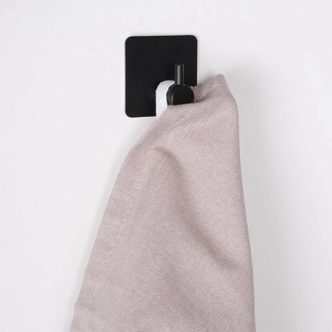 Haczyk wieszak samoprzylepny stalowy czarny 4 szt.