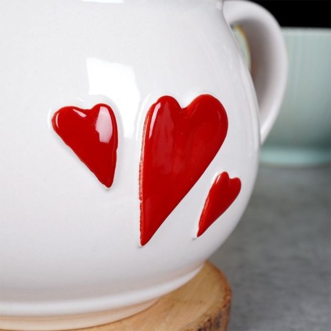 Kubek ceramiczny biały serce 430 ml