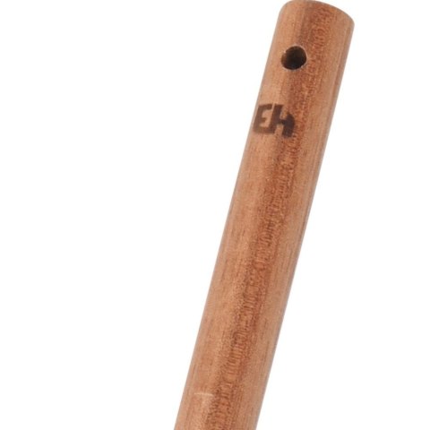 Łyżka kuchenna cedzakowa ażurowa czarna z drewnianą rączką do nakładania mieszania 34 cm