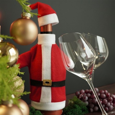 Pokrowiec świąteczny na butelkę Mikołaj wina alkoholu ubranko wino prezent święta